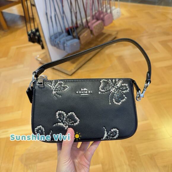 Coach Handbags - NWT Coach Nolita 19 With Sparkly Butterfly Print CCF58 Silver Black Multi